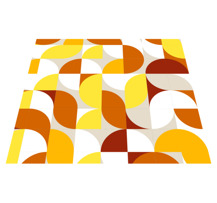 Vintage style orange and yellow bedroom vinyl rug - TenStickers