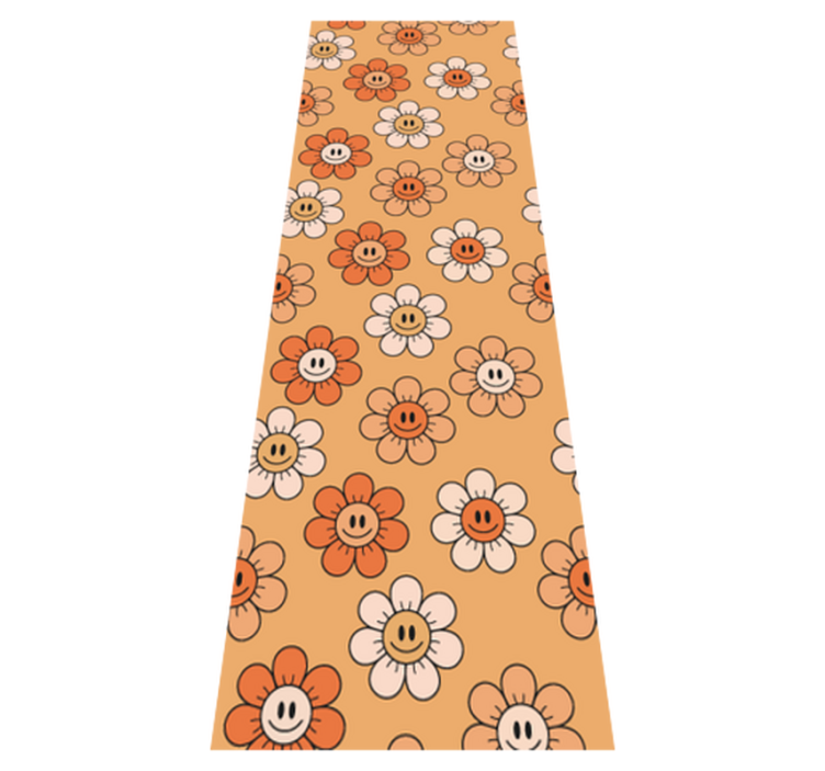 Bedroom vinyl rug with orange shades smiley faces - TenStickers