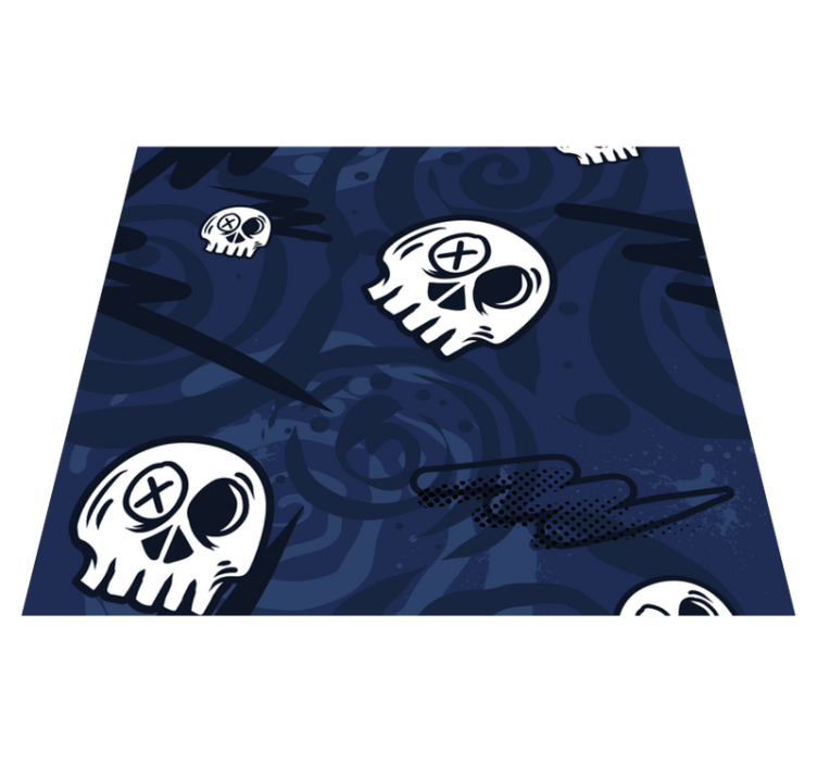 Bedroom vinyl rug graffiti skull design - TenStickers