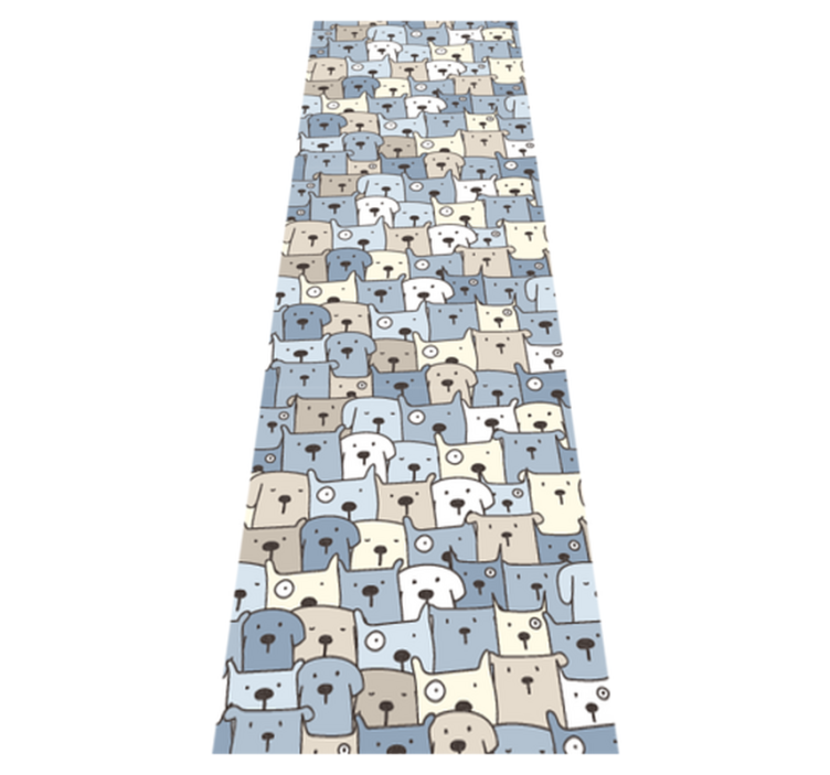 Bedroom vinyl rug with gray sketched dogs - TenStickers