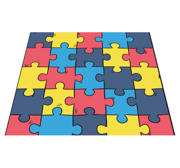 Rainbow puzzle bedroom vinyl rug - TenStickers