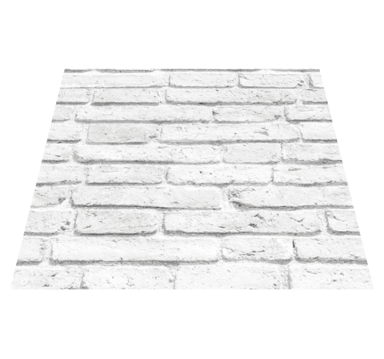 Bedroom vinyl rug with white brick texture - TenStickers