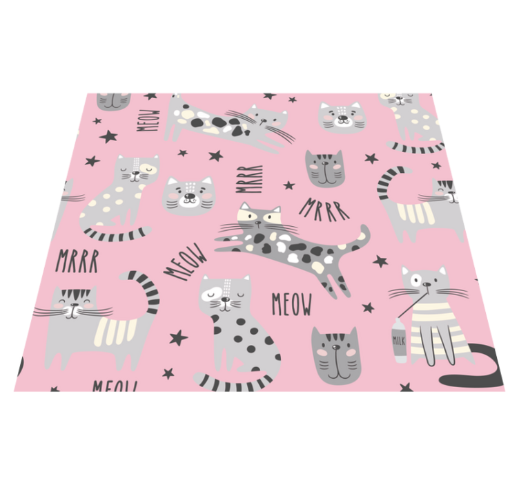Stylish cats bedroom vinyl rug - TenStickers
