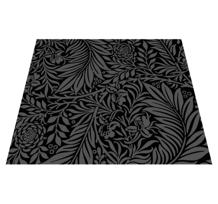 Black abstract patterns halloween bedroom vinyl rug - TenStickers