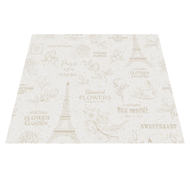 Bedroom vinyl rug in parisian style - TenStickers