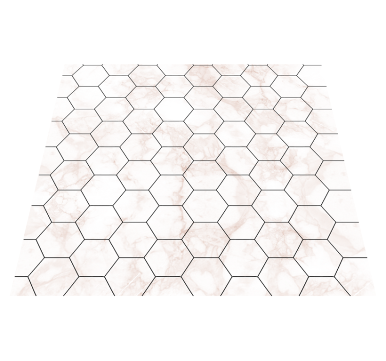 Bedroom vinyl rug with marble hexagon design - TenStickers