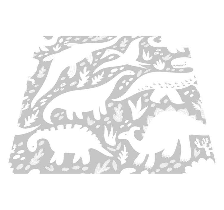 Dinosaur white pattern bedroom vinyl rug - TenStickers