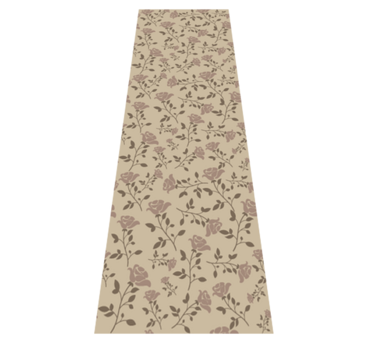Bedroom vinyl rug with brown vintage rose pattern - TenStickers