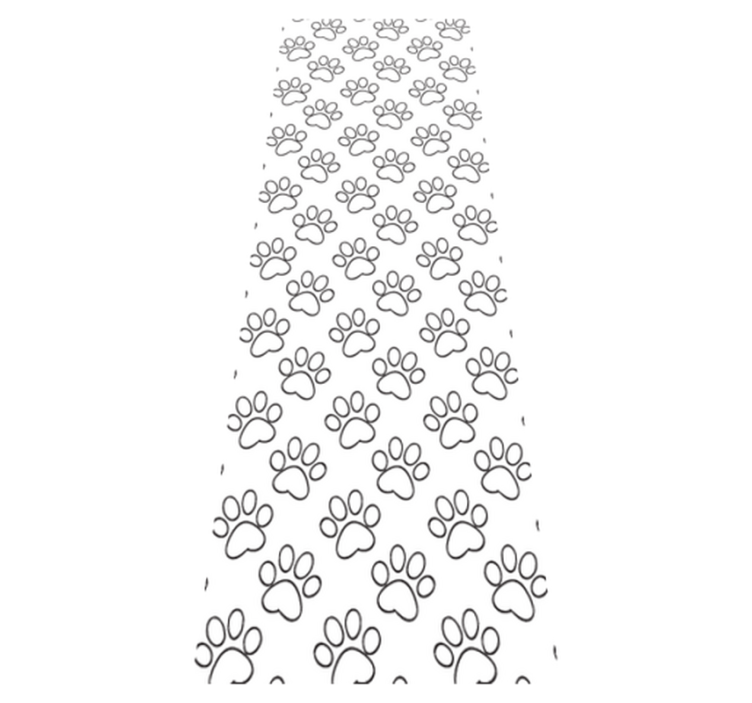 Bedroom vinyl rug with black and white cat paw prints - TenStickers