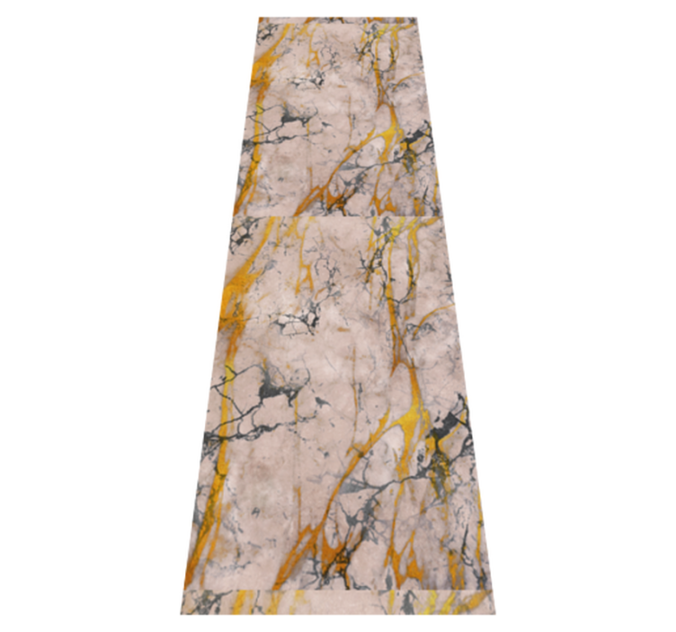 Warm gold marble bedroom vinyl rug - TenStickers