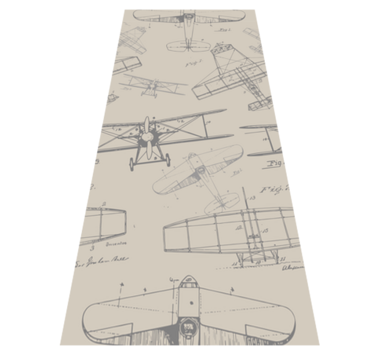 Bedroom vinyl rug with vintage planes pattern - TenStickers