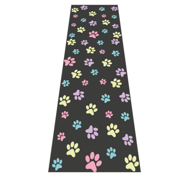 Amazing colorful dog paws bedroom vinyl rug - TenStickers