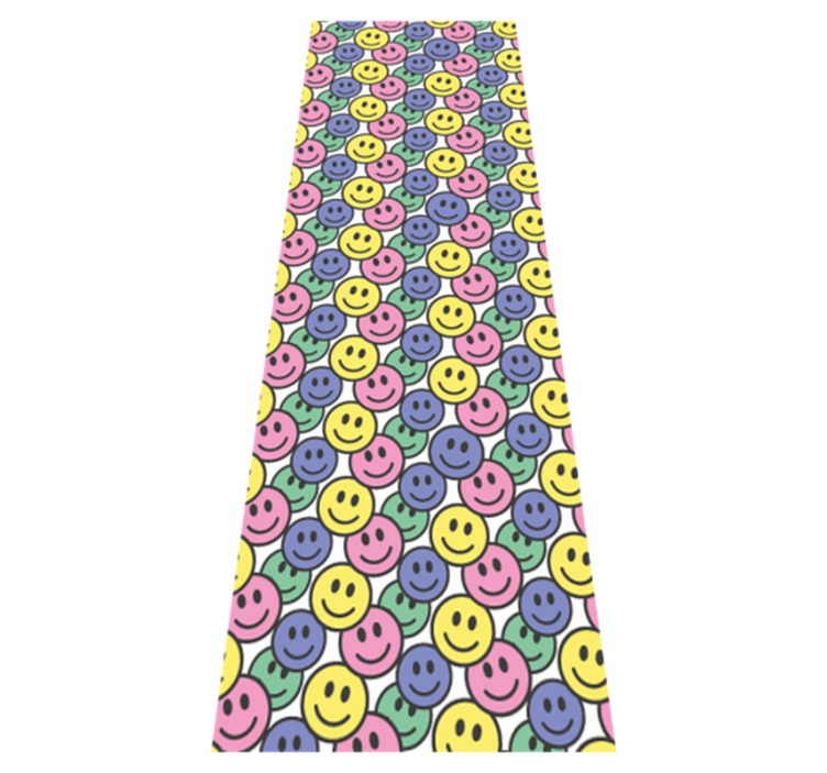 Bedroom vinyl rug with colorful pastel smiley faces - TenStickers