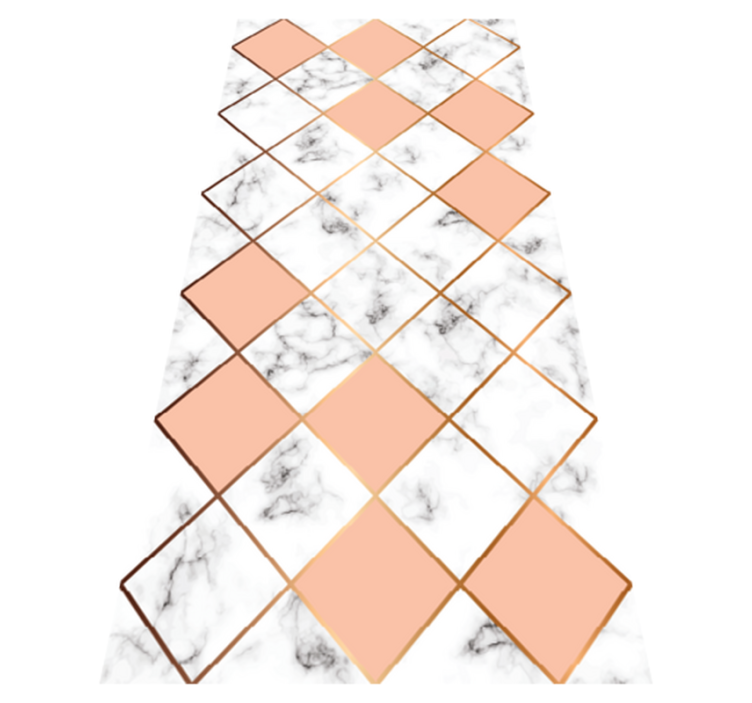 Bedroom vinyl rug in pink geometric marble pattern - TenStickers