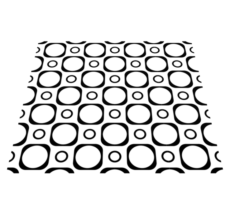 Bedroom vinyl rug in black and white tiles - TenStickers