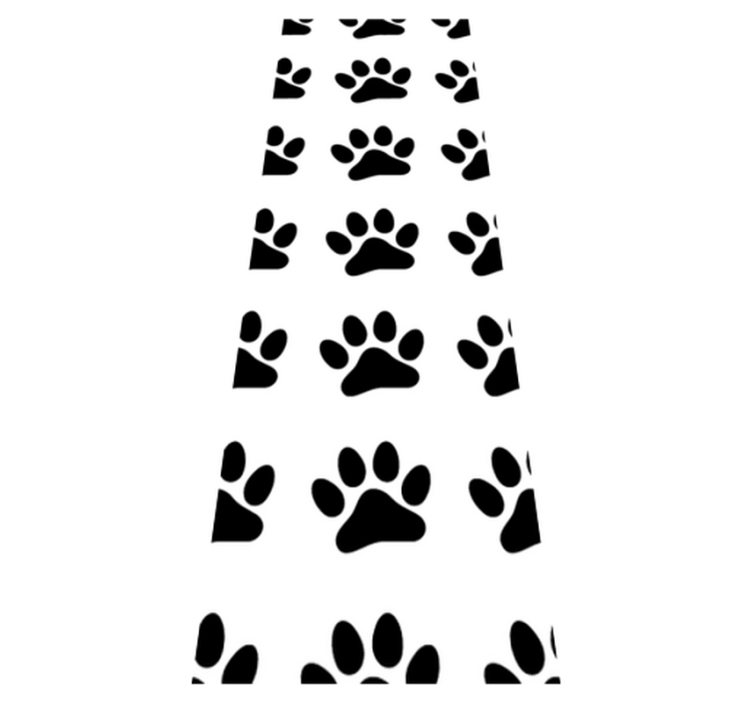 Bedroom vinyl rug with black on white paw prints - TenStickers