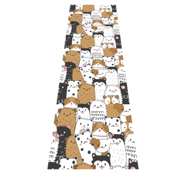 Bedroom vinyl rug featuring adorable seamless dogs - TenStickers