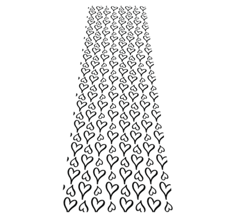 Bedroom vinyl rug with black heart illustrations - TenStickers