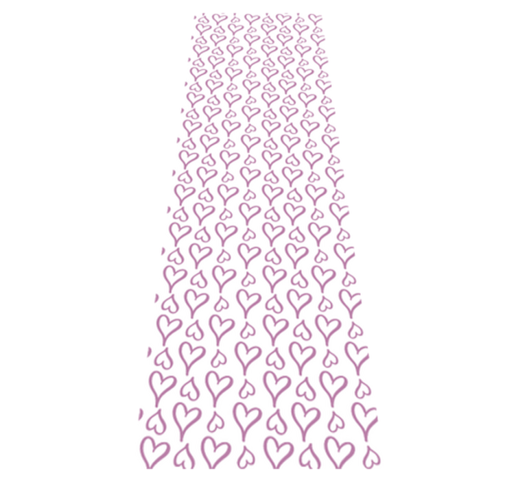 Pink illustrated heart icons bedroom vinyl rug - TenStickers