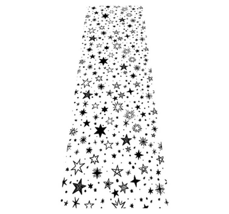 Bedroom vinyl rug with black stars on white - TenStickers
