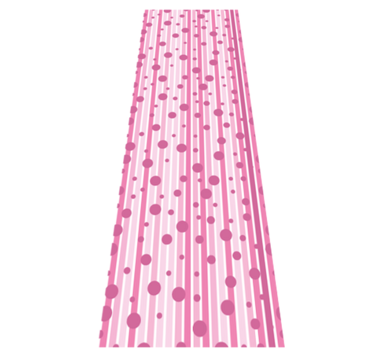 Bedroom vinyl rug in vertical pink and white dots - TenStickers