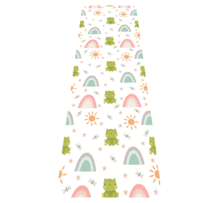 Cute design frog cartoon tropical bedroom vinyl rug - TenStickers