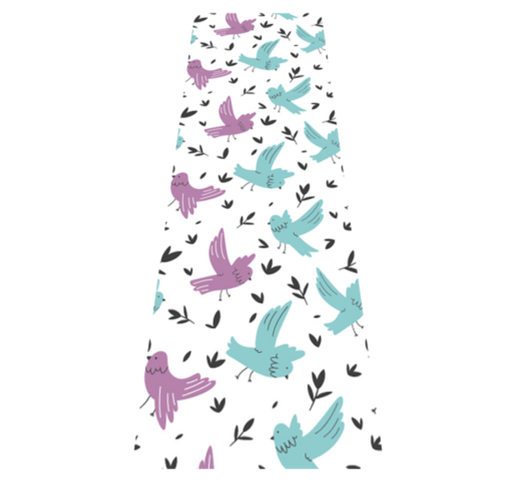 Bedroom vinyl rug with blue and purple birds design - TenStickers