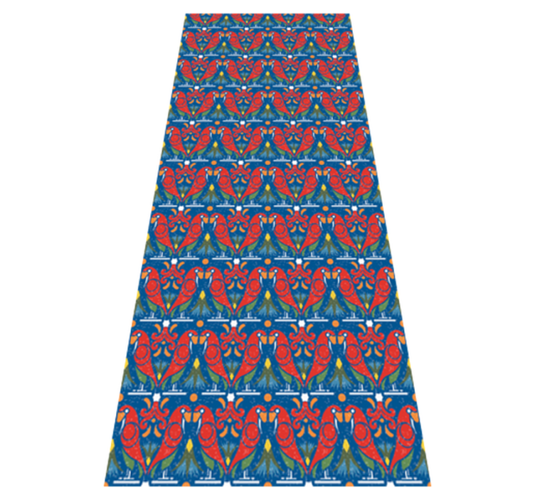 Bedroom vinyl rug with floral design on blue - TenStickers