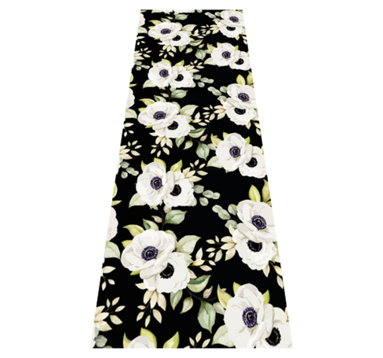 Bedroom vinyl rug with beautiful white roses pattern - TenStickers