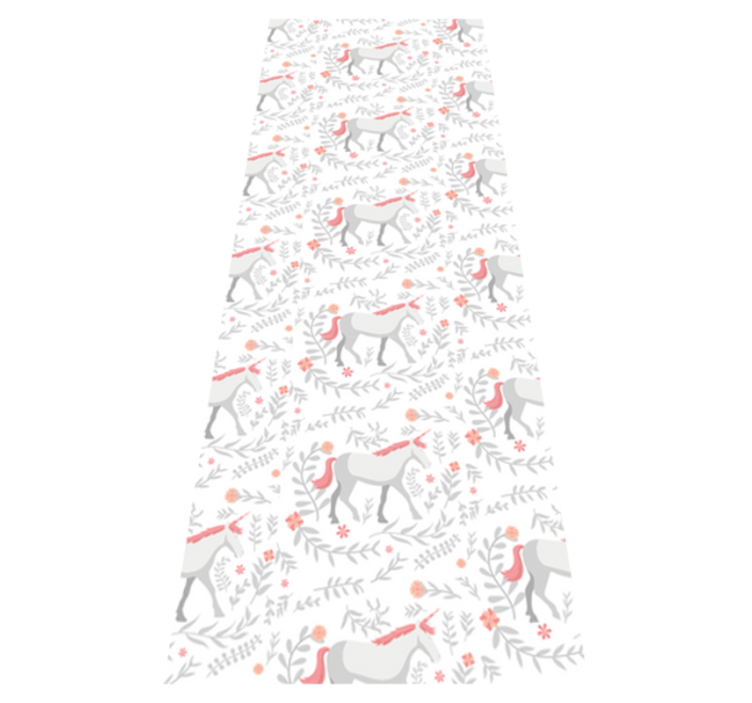 Bedroom vinyl rug with unicorns and leaves - TenStickers