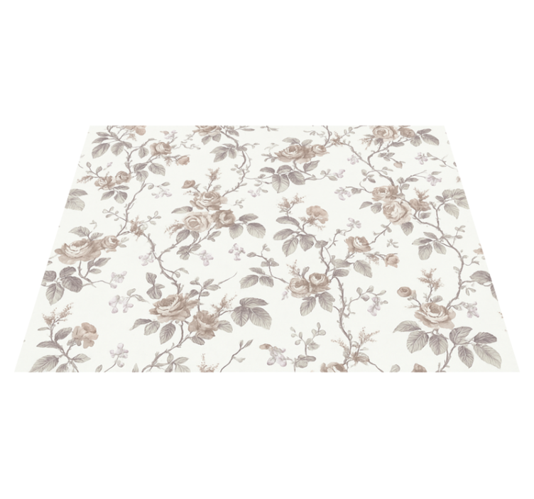 Vintage french floral bedroom vinyl rug - TenStickers