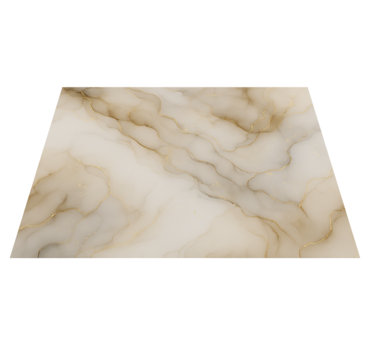 Bedroom vinyl rug in marble with gold - TenStickers