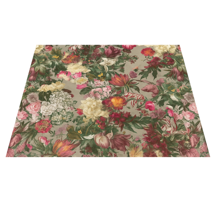 Bedroom vinyl rug vintage floral design - TenStickers
