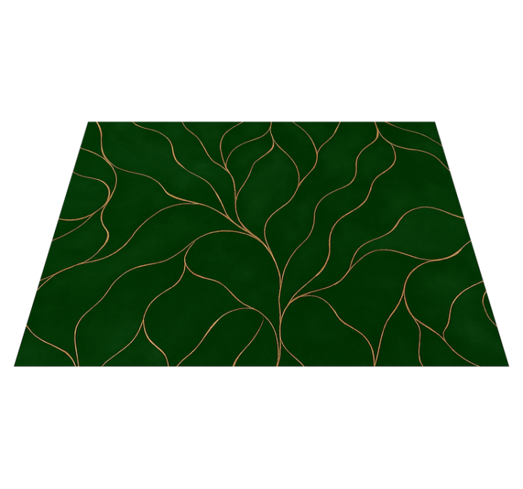 Bedroom vinyl rug in green and gold marble texture - TenStickers