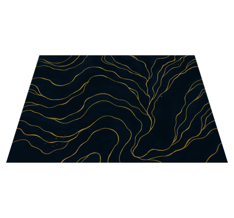 Bedroom vinyl rug in dark blue and gold marble - TenStickers