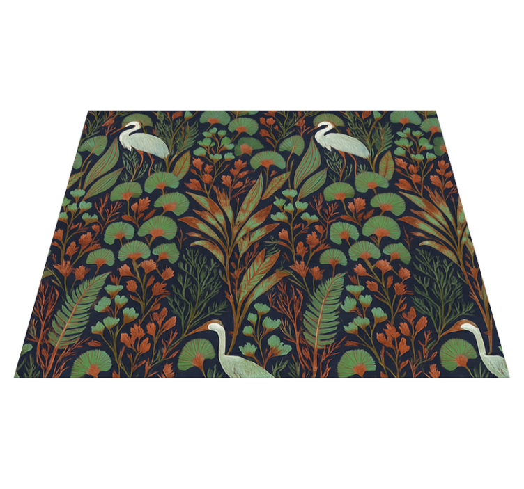 Exotic asian nature bedroom vinyl rug - TenStickers