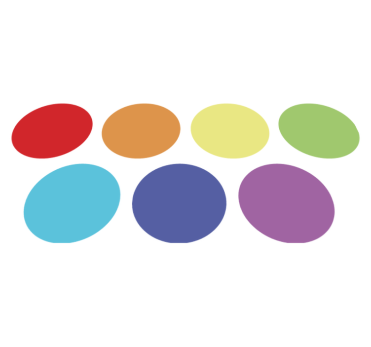 Geometric vinyl rug in vibrant large dots - TenStickers