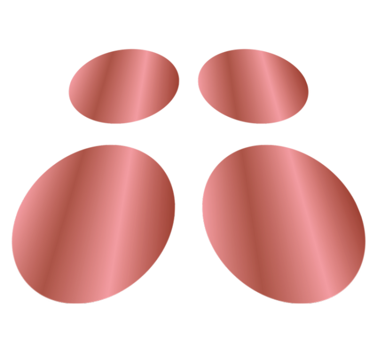 Geometric vinyl rug with rose gold polka dots - TenStickers