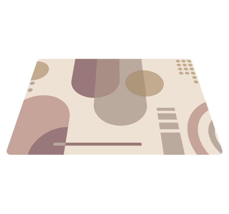 Geometric vinyl rug in brown modern art design - TenStickers