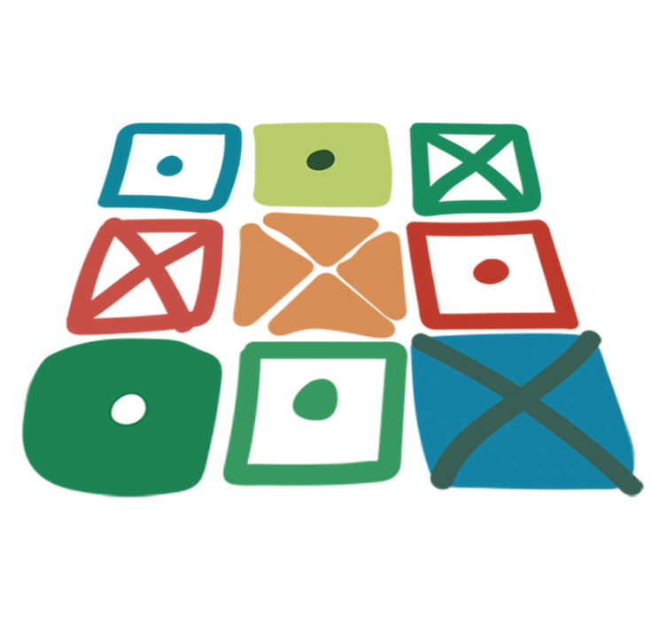 Geometric vinyl rug with various square patterns - TenStickers