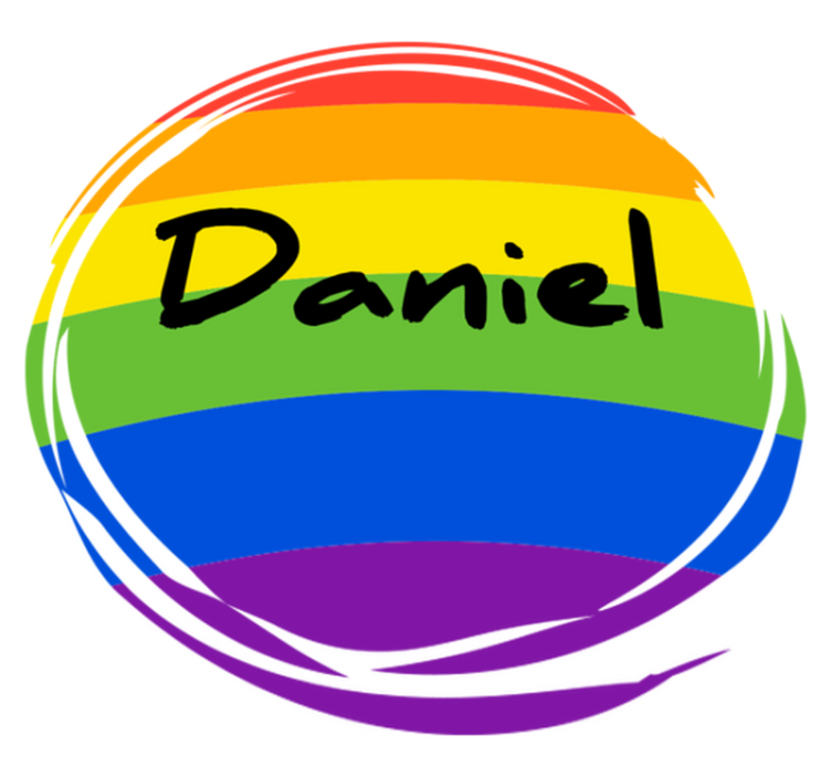 Geometric vinyl rug personalised rainbow circle - TenStickers