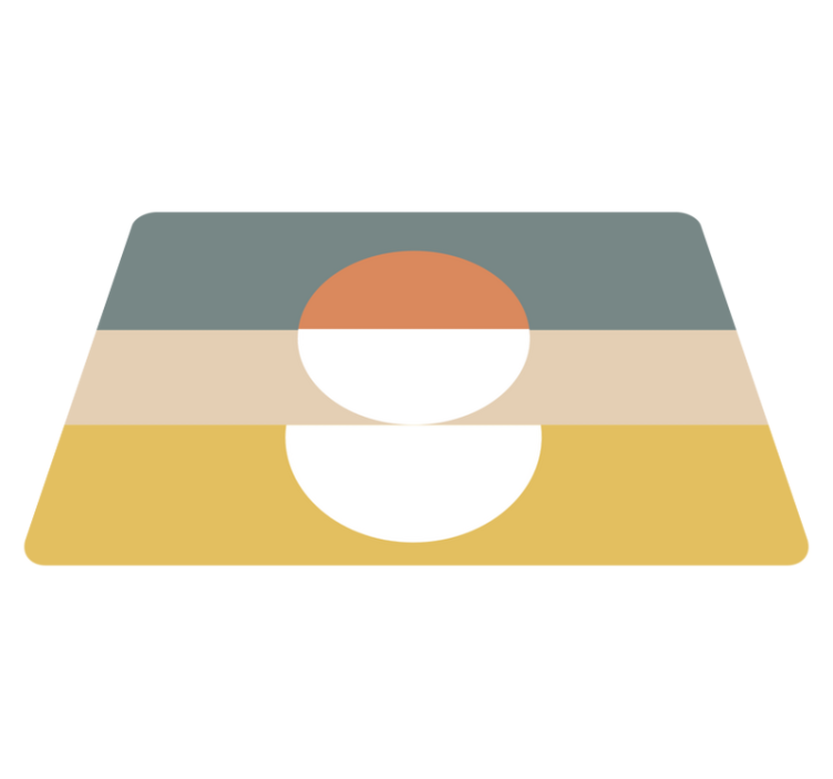 Geometric vinyl rug with abstract circle flag design - TenStickers