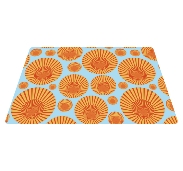 Geometric vinyl rug 70's sunshine laptop - TenStickers