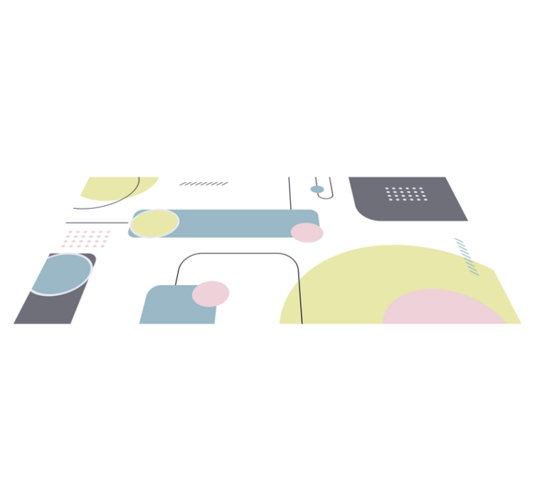 Geometric vinyl rug with pastel geometric design - TenStickers