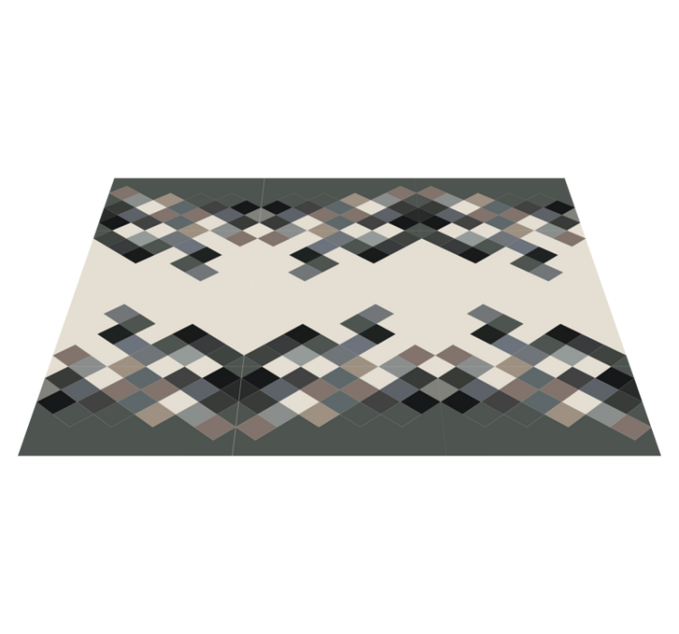Geometric vinyl rug in color block shades - TenStickers