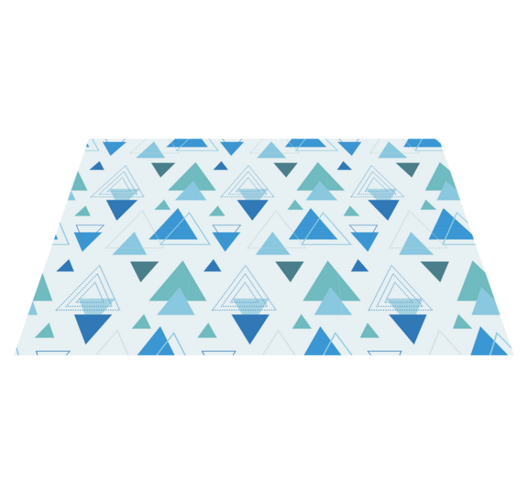 Geometric vinyl rug with blue triangle pattern - TenStickers