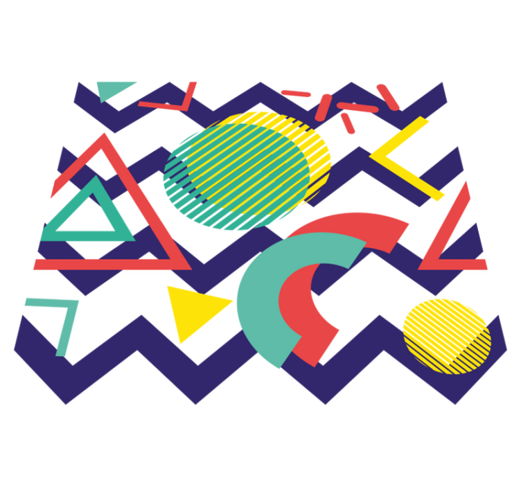 Geometric vinyl rug with vibrant design - TenStickers