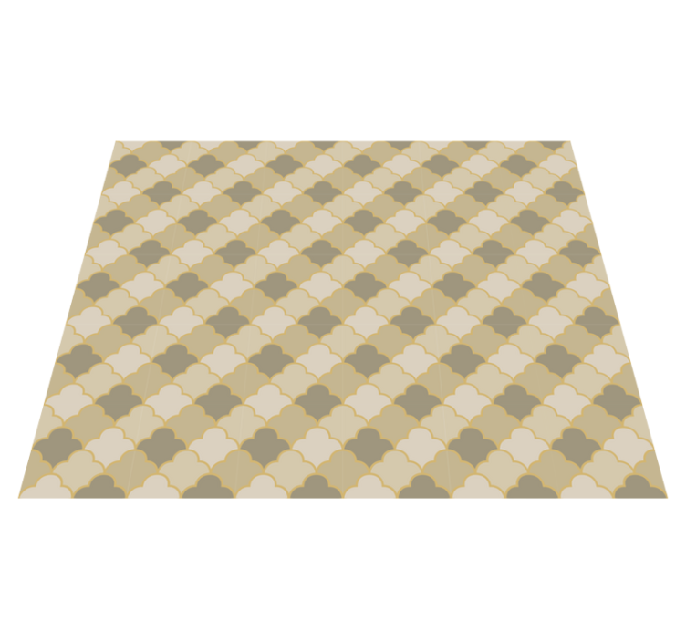 Geometric vinyl rug in beige art deco design - TenStickers