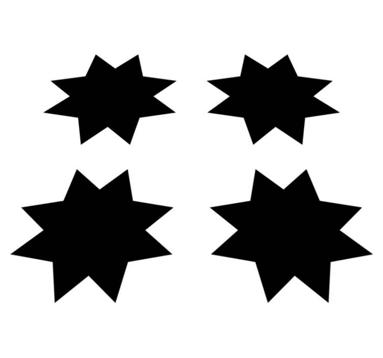 Geometric vinyl rug black star shapes - TenStickers