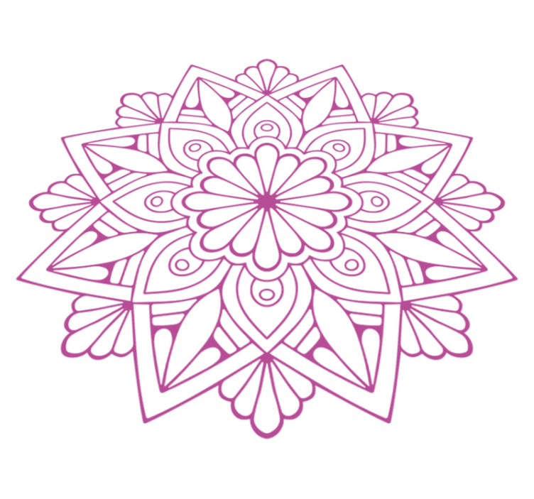 Geometric vinyl rug with intricate botanical design - TenStickers